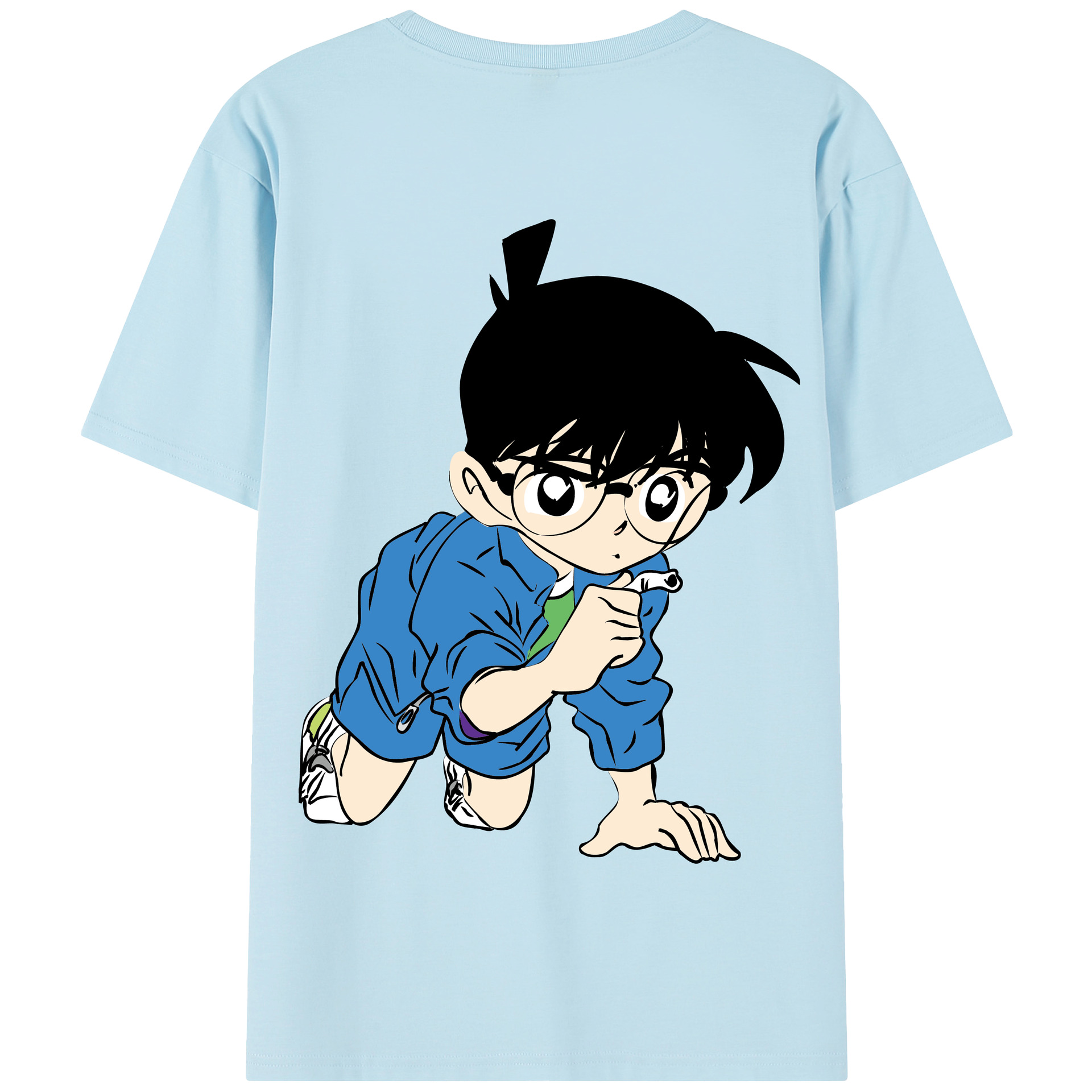 （画像用） 名探偵コナン 江戸川 コナン Detective Conan Conan Edogawa 綿100％半袖Tシャツ（背面プリント）